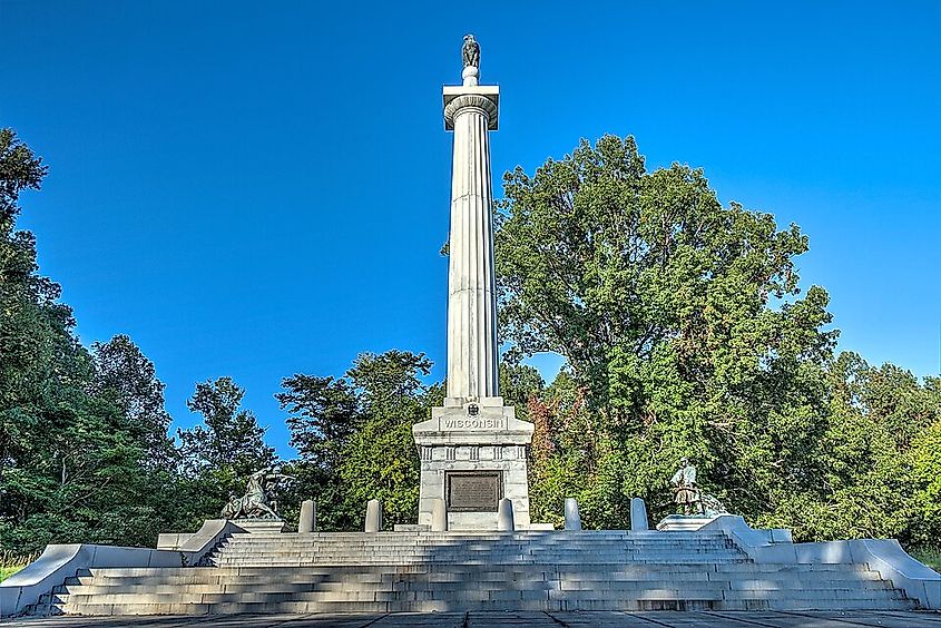 Wisconsin Memorial at the Vicksburg National Military Park.