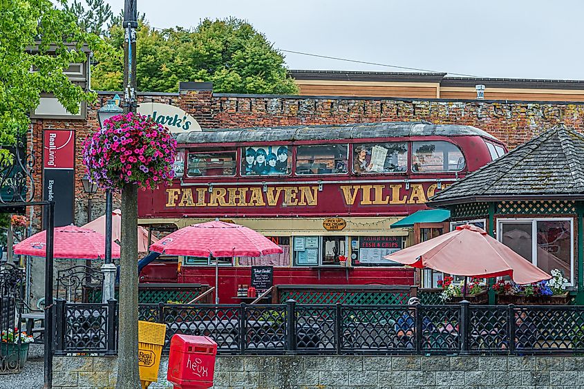 A Fish and Chips Bus in Fairhaven, Washington.