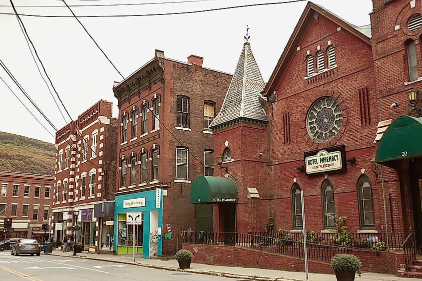 Rustic buildings in Brattleboro, Vermont.