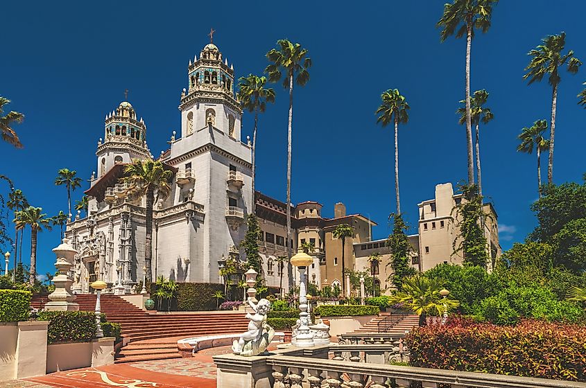 Exterior view of Hearst Castle in San Simeon, California