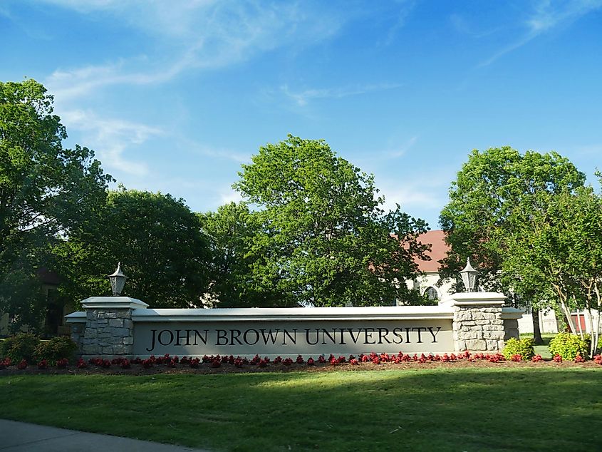 John Brown Univeristy, a private inter-denominational college in Siloam Springs, Arkansas.