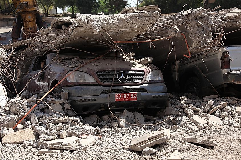 Damage from the 2010 Chile earthquake. 