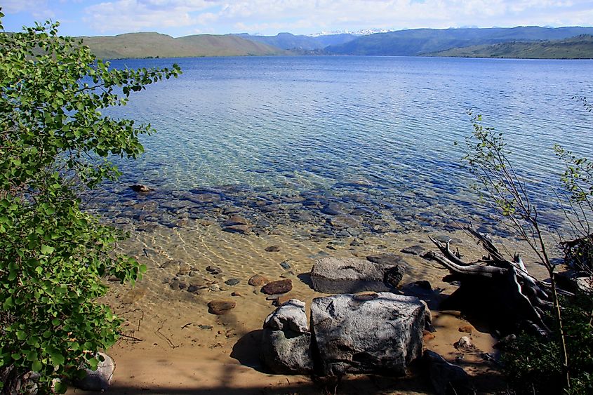 View of Fremont Lake near Pinedale in Wyoming.