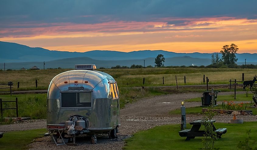 Enjoying a captivated sunset view from an RV in White Sulphur Springs