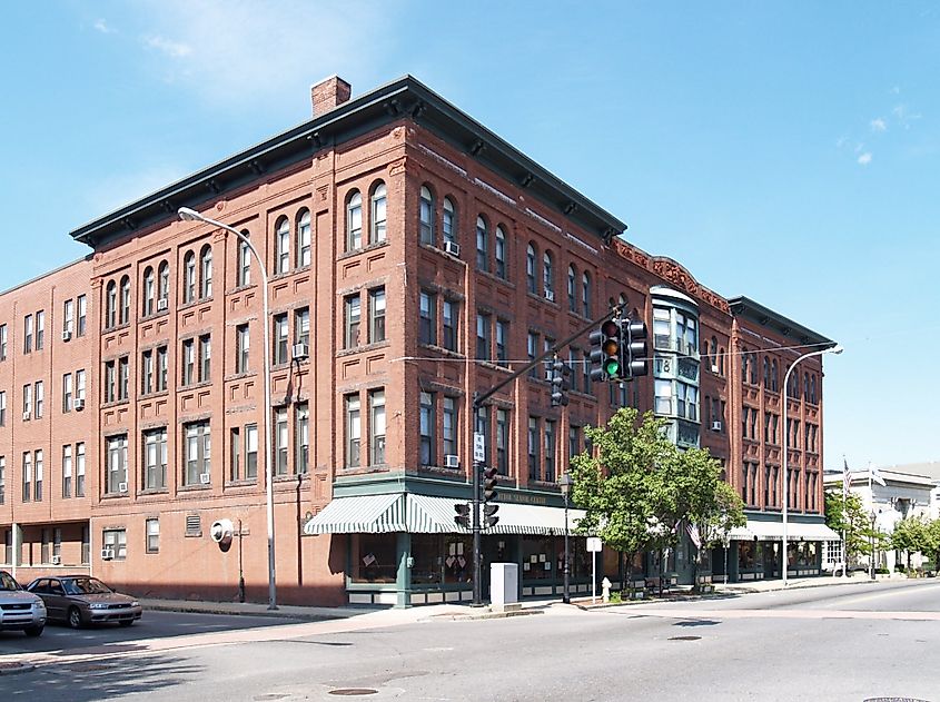 The historic Pequoig Hotel building