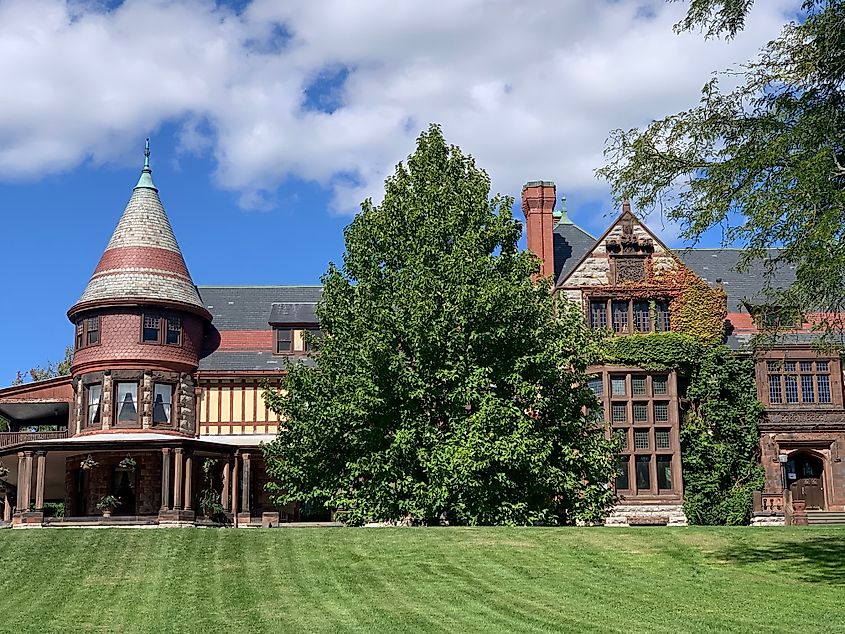 The Victorian-style Sonnenberg Gardens Mansion in Canandaigua in the Finger Lakes region of New York