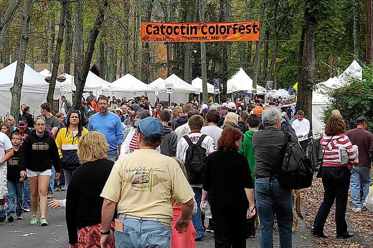A photo of Catoctin Colorfest 2013 taken near the front entrance to the town park.