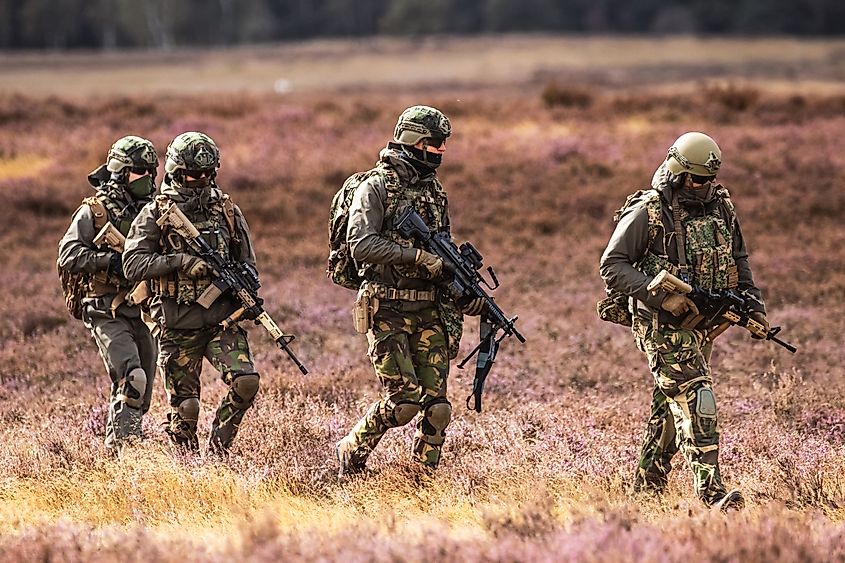 Dutch soldiers in an exercise in 2022. Credit Shutterstock: VanderWolf Images.