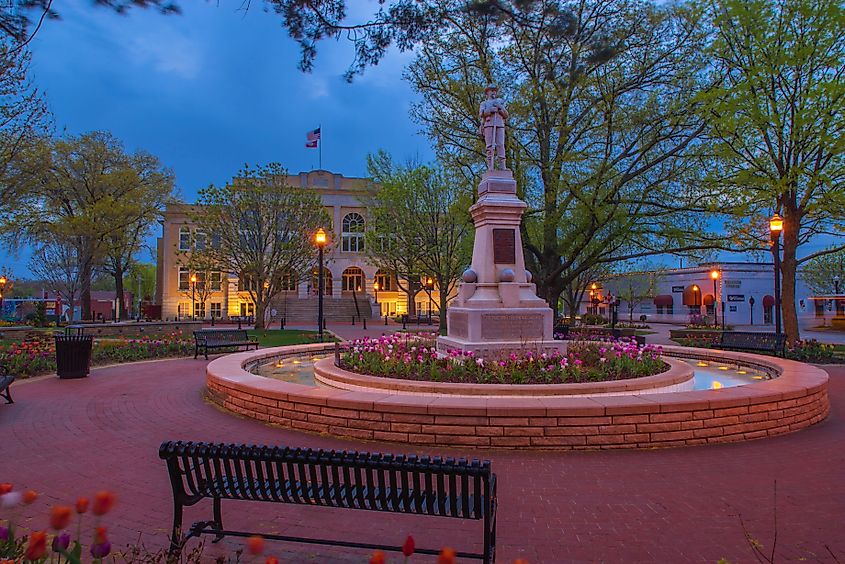 The Civil Memorial Statue in Bentonville, Arkansas