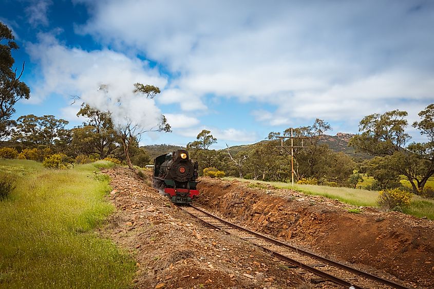 Pichi Richi steam train near Quorn, Australia.