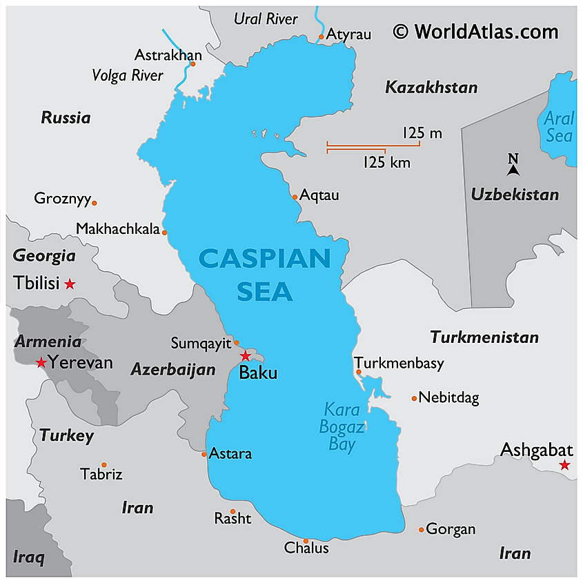 Caspian Sea World Map - Shana Danyette