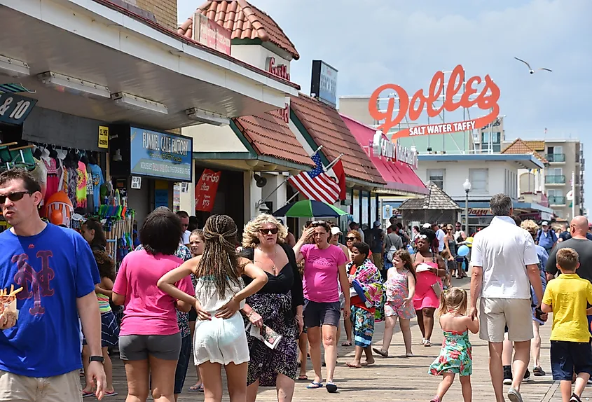 Boardwalk in Rehoboth Beach, Delaware.