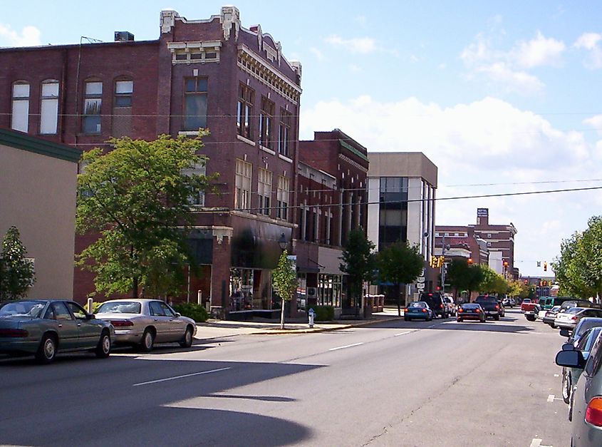 West Center Street in downtown Marion, Ohio,