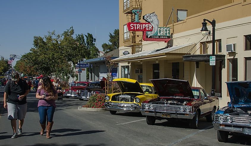 Car show on the streets of Rio Vista, California