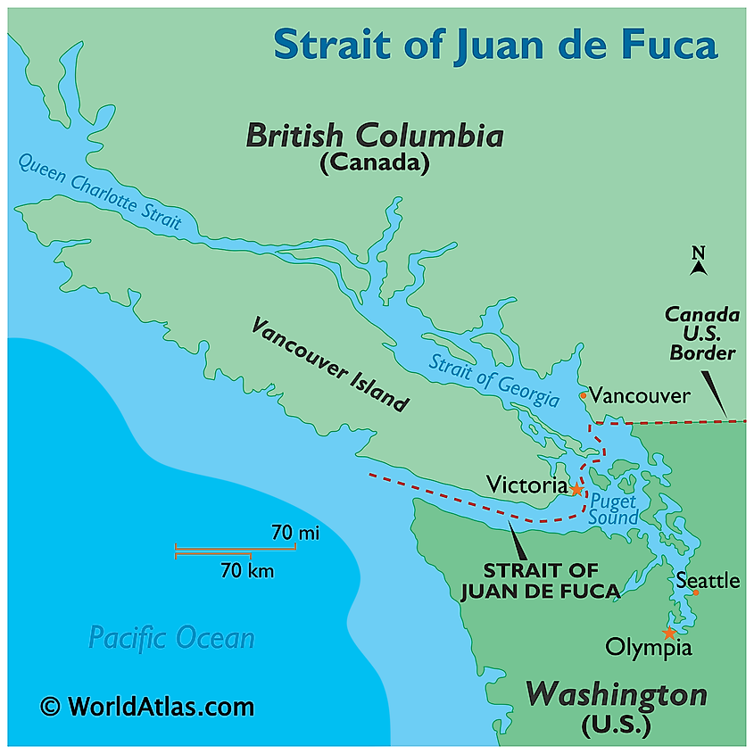 Strait Of Juan De Fuca Map Virgin Islands Map