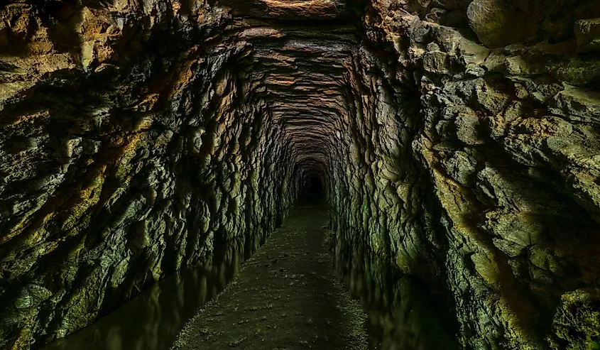 Stumphouse Mountain Tunnel, near Walhalla in rural Oconee County, South Carolina.