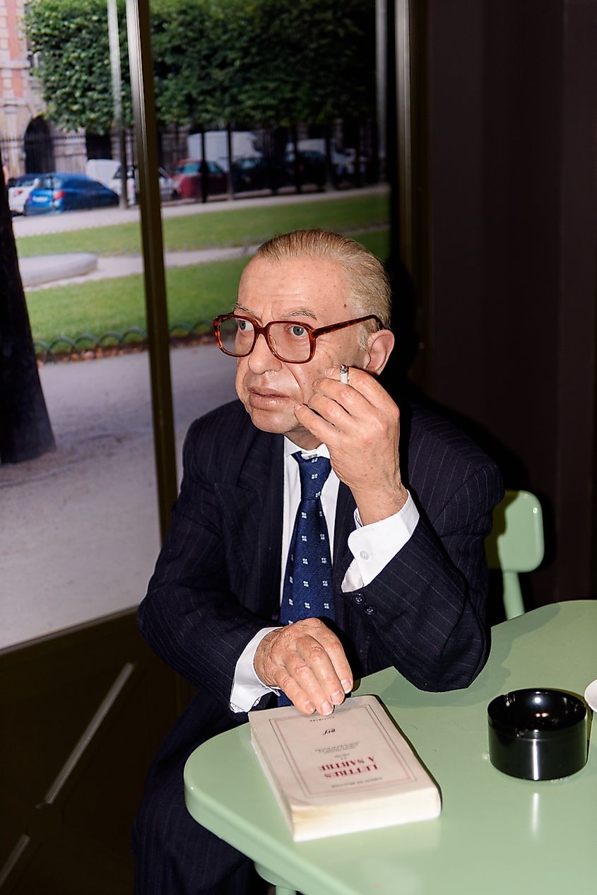 Wax statue of Sarte in the Grevin Museum in France. Image by Anton_Ivanov via Shutterstock.jpg