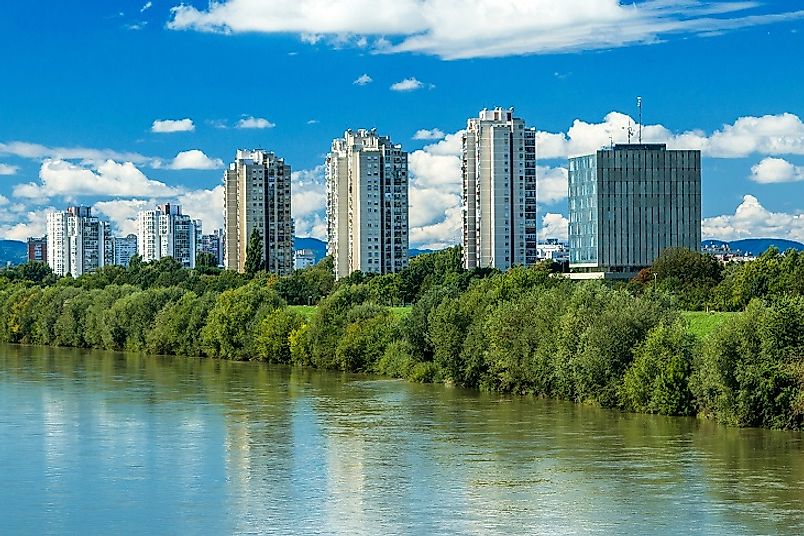 The Sava River in Zagreb.