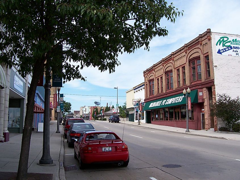 Downtown Manitowoc, Wisconsin.