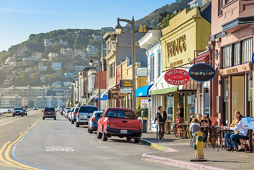 Street view of Sausalito, California