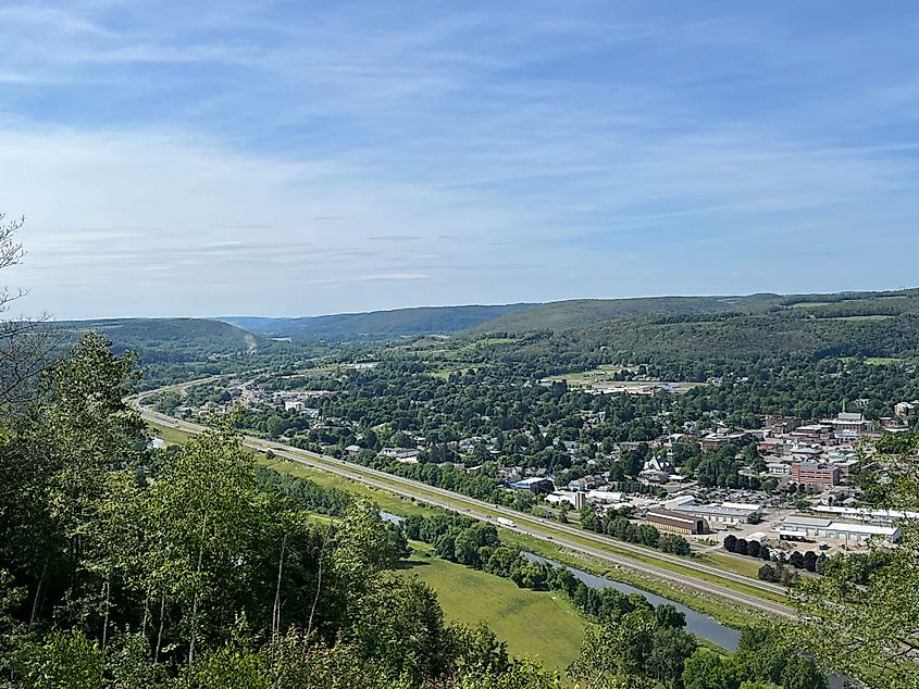 Aerial view of Bath, New York