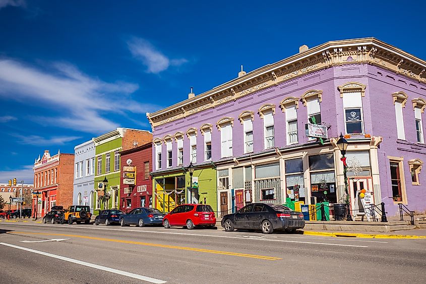 City streets of Leadville, Colorado, USA.