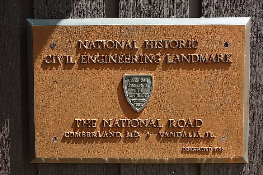 Plaque at the National Road Museum
