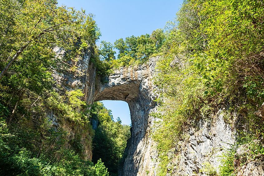 Natural Bridge in Lexington, Virginia.