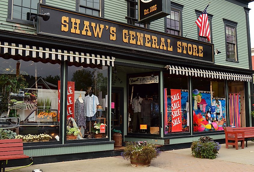 The Shaw General store in downtown Stowe