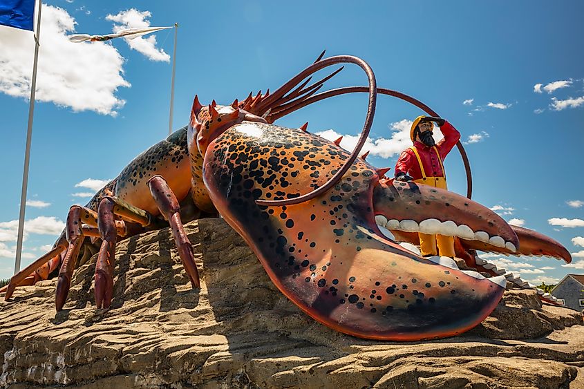 The world's largest lobster statue in Shediac, New Brunswick.