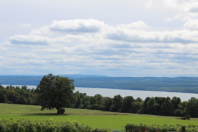 Cayuga Lake and Aurora, New York.