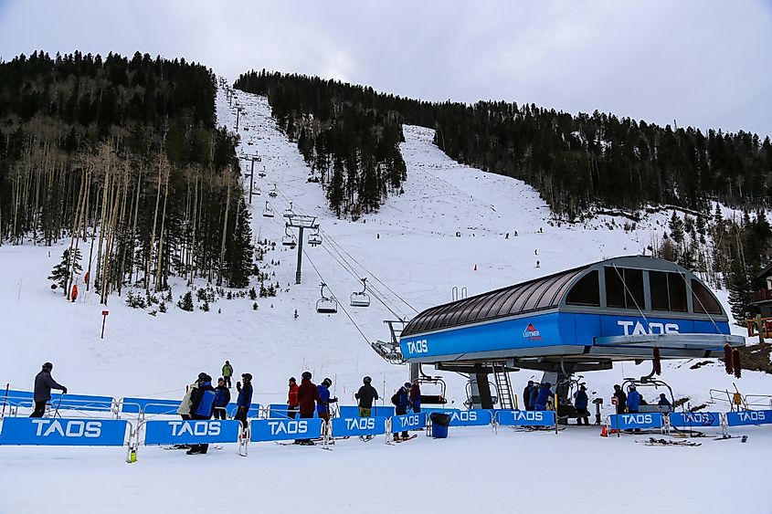 New quad lift at Taos Ski Valley resort in Taos, New Mexico.