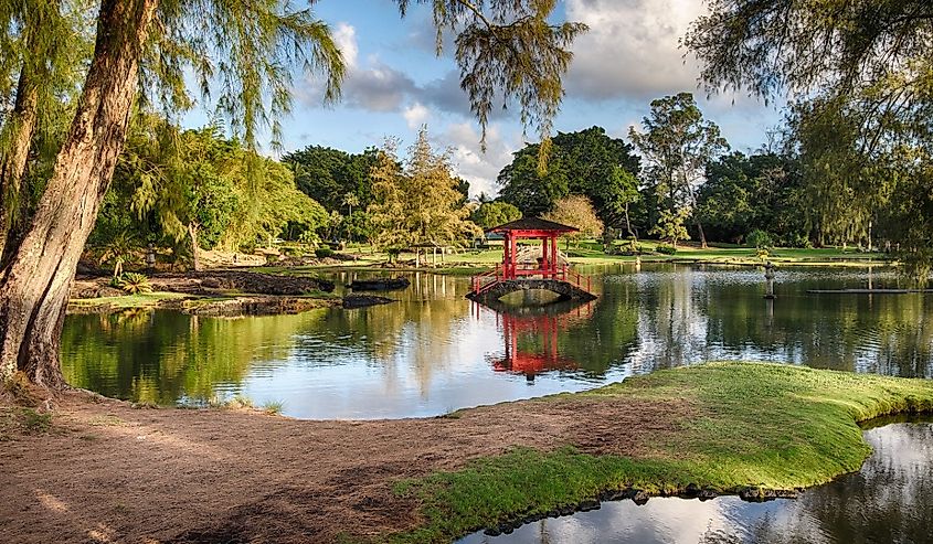 Japanese garden in Hilo, Big Island, Hawaii.