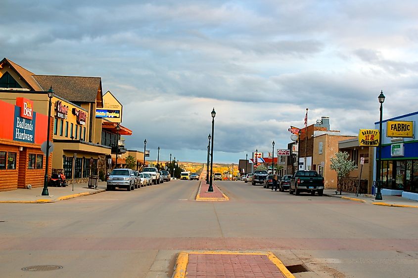 View of main street in Watford City, North Dakota.