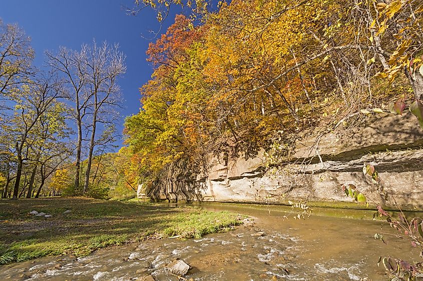 Fall colors in Ledges State Park.