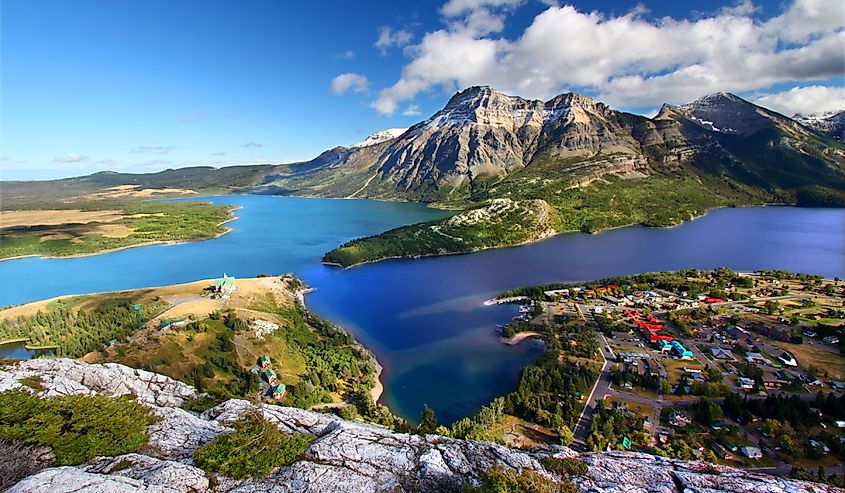 Waterton Lakes National Park in Canada seen from the Bears Hump.