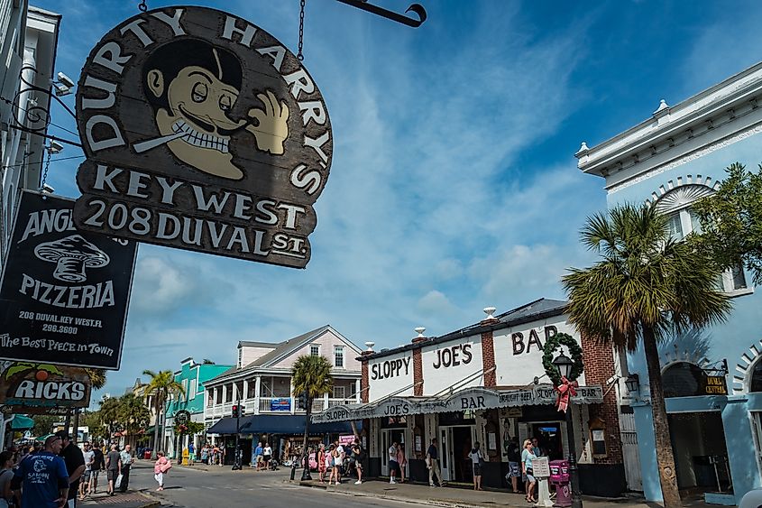 The vibrant Duval Street in Key West, Florida