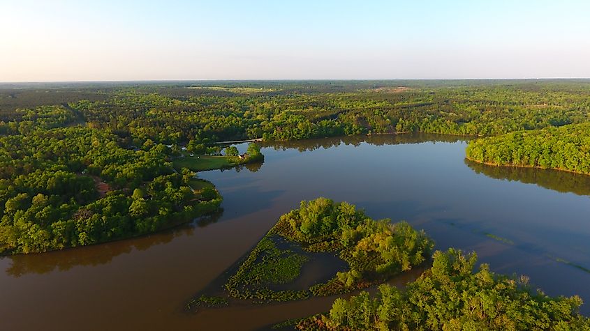 Heart Shaped Island on Lake Greenwood.