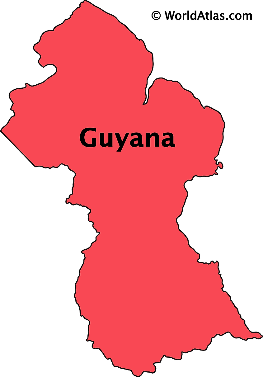 Map Of Guyana Showing The Mountain Ranges Guyana Maps & Facts - World Atlas