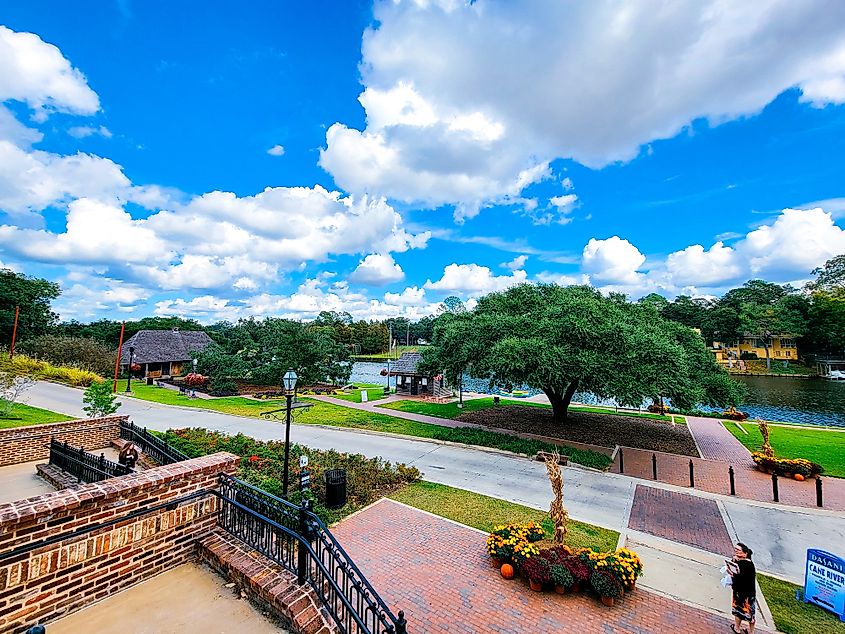The Beau Jardin and Riverwalk in downtown Natchitoches, Louisiana.