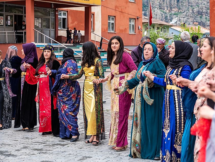 Kurdish women in traditional clothing