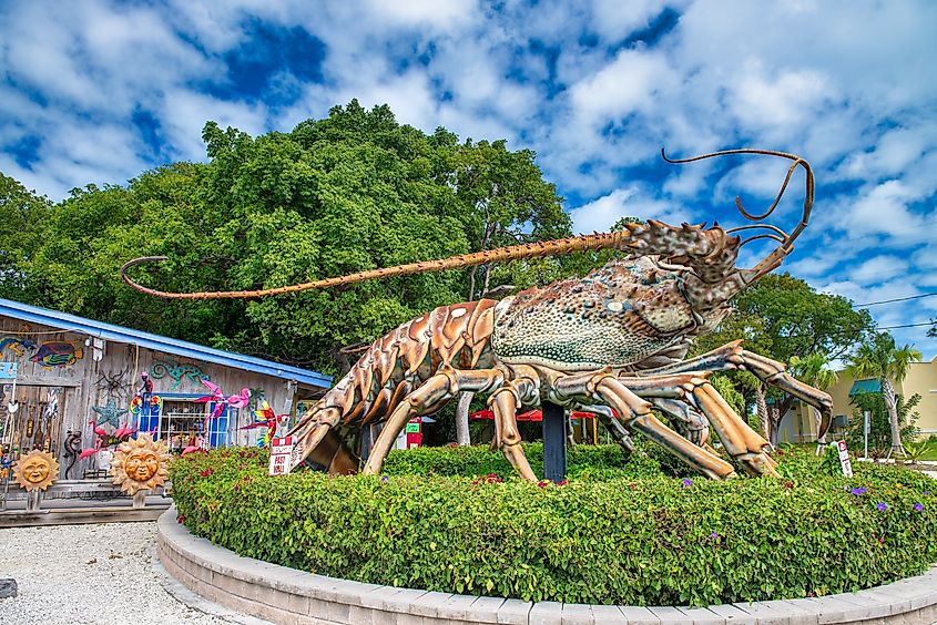 The Big Betsy spiny lobster sculpture in Islamorada, Florida.