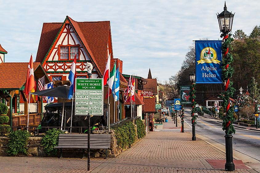 The Main Street in Helen, Georgia.