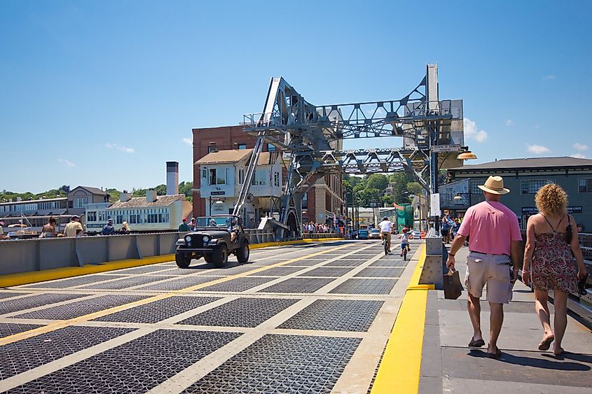 The Mystic River Bascule Bridge in Mystic, Connecticut.