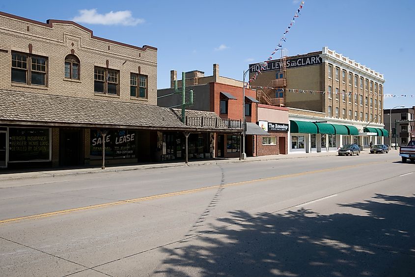 West Main Street in Mandan, North Dakota.