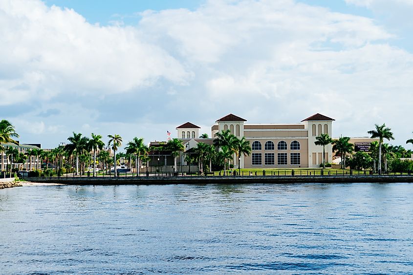 Waterfront buildings in the town of Punta Gorda, Florida.