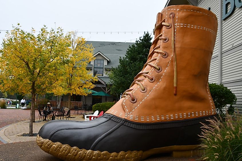 Giant Replica of LL Bean Boot at the LL Bean Flagship Store in Freeport, Maine.