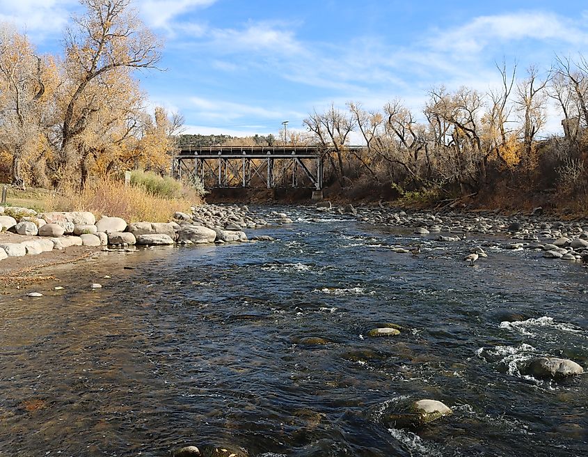 The Eagle River flows through Chambers Park in Eagle.