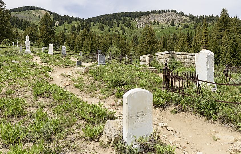 Graveyard in the town of Silver City, Idaho.