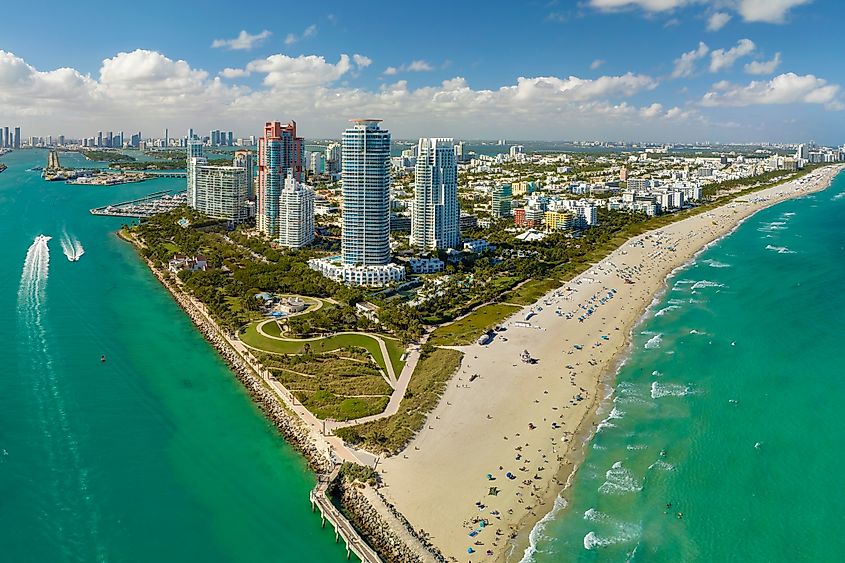 Miami Beach city with high luxury hotels and condos